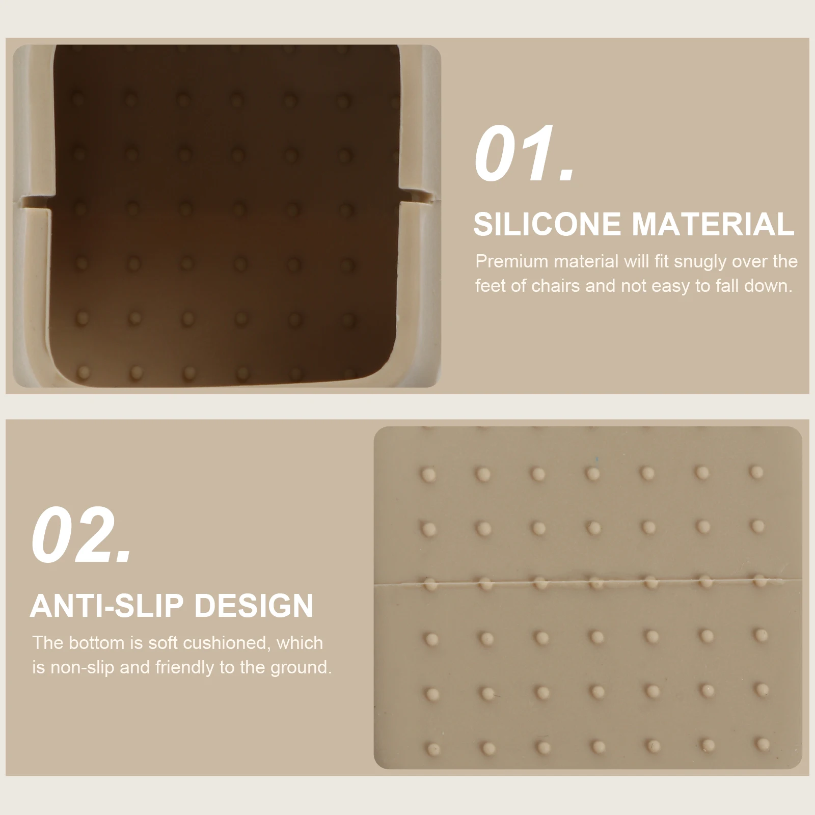 

4Pcs Chair Feet Covers Silicone Protective Table Foot Caps Non-Slip Chair Leg Pads for Hardwood Tile Floors Table Foot Caps