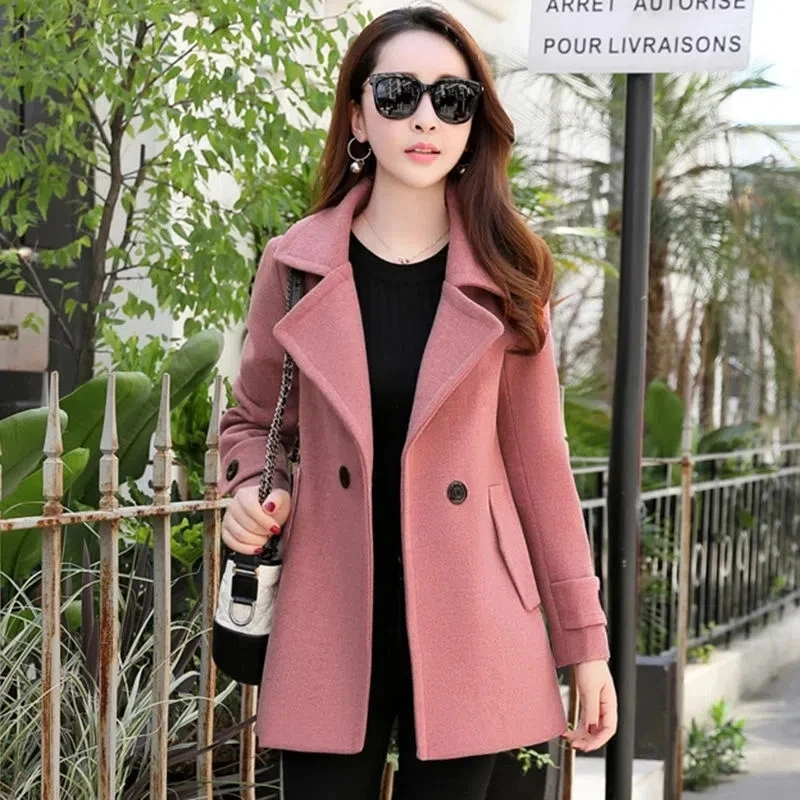 Woolen Coat Female Clothes 2023 Spring And Autumn New Fashion Temperament Solid Color Slim Short Wool Jacket Women Tide H3028