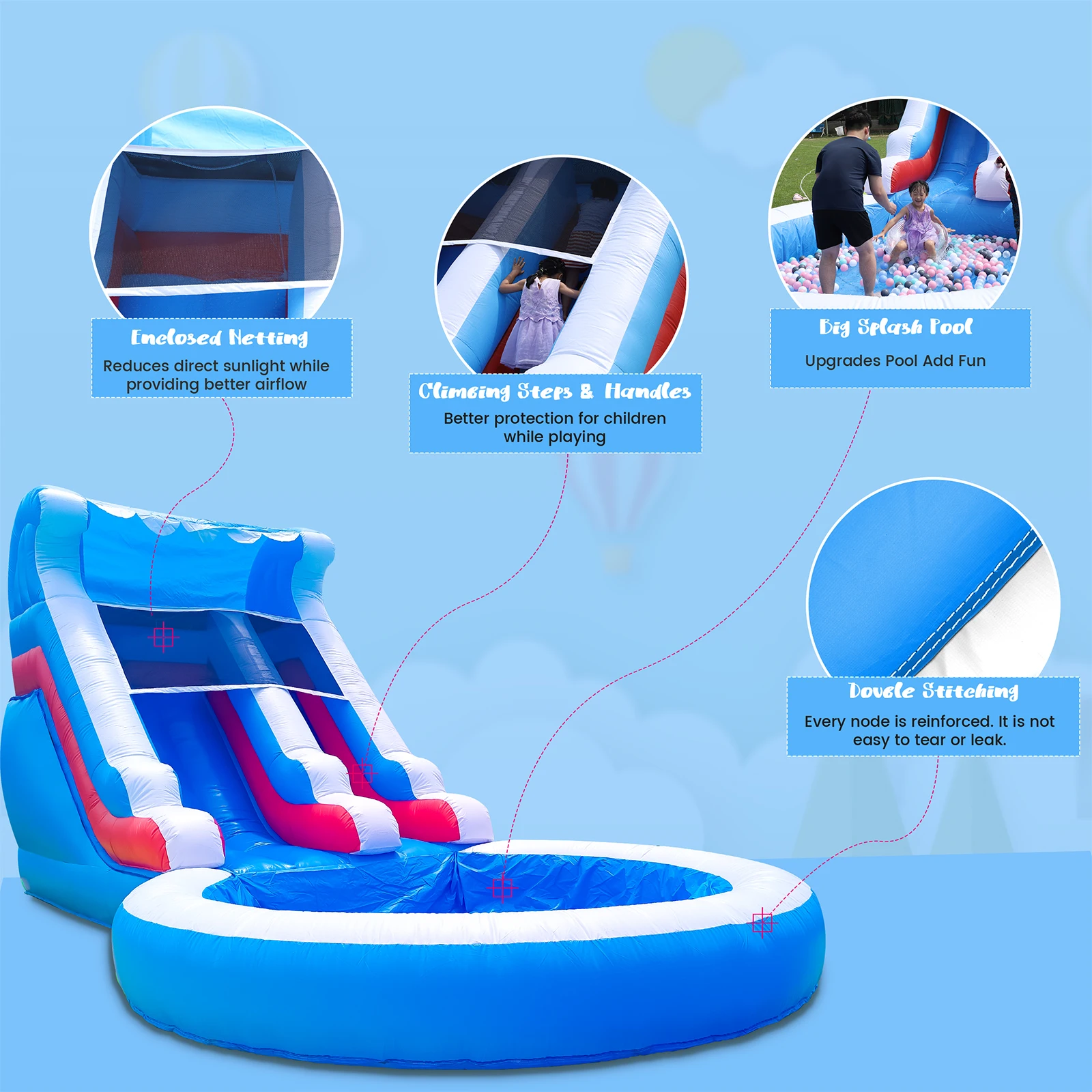 24x13x12ft comercial inflável onda corrediça de água piscina bounce casa ventilador comercial crianças playground brinquedos de verão ao ar livre