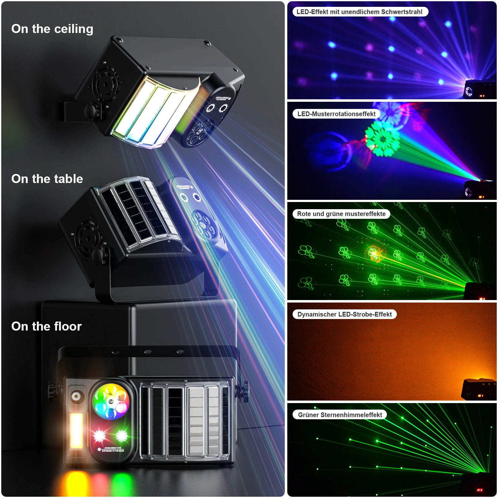 40W Multi-functional Stage Light LED Bee's Eye 5IN1 Effect Light DMX512 RGB Strobe Lamp Stage Light for DJ Disco Party Wedding