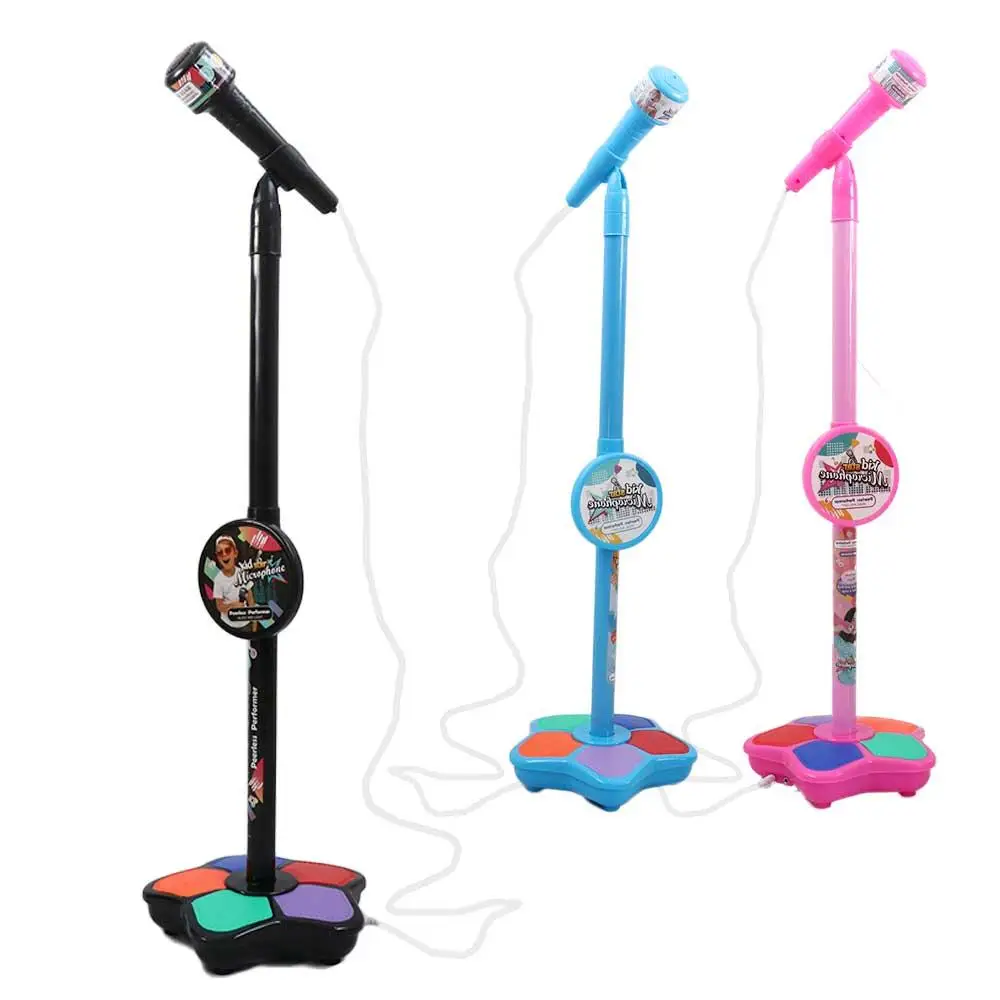 Gift Educational LED Light Karaoke  with Stand Singing Song  Singing Microphone Music Instrument   Microphone