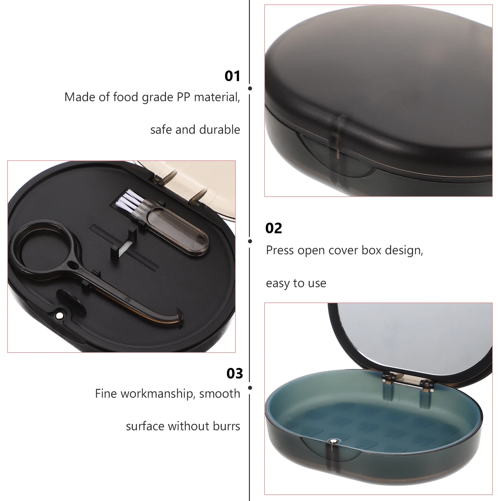 1 مجموعة حامل أسنان محمول حافظة التجنيب المتينة تخزين منزلي مريح ملحقات السفر لتقويم الأسنان #6