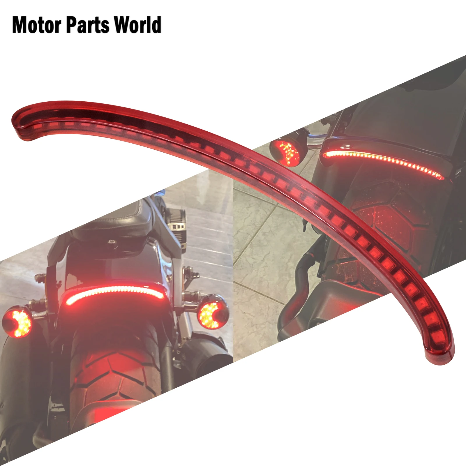 Motorcycle Rear Tail Light LED Fender Turn Signal Brake Taillight ABS For Harley Softail Fat Bob FXFBS 114 FXFB 107 2018-Up Red