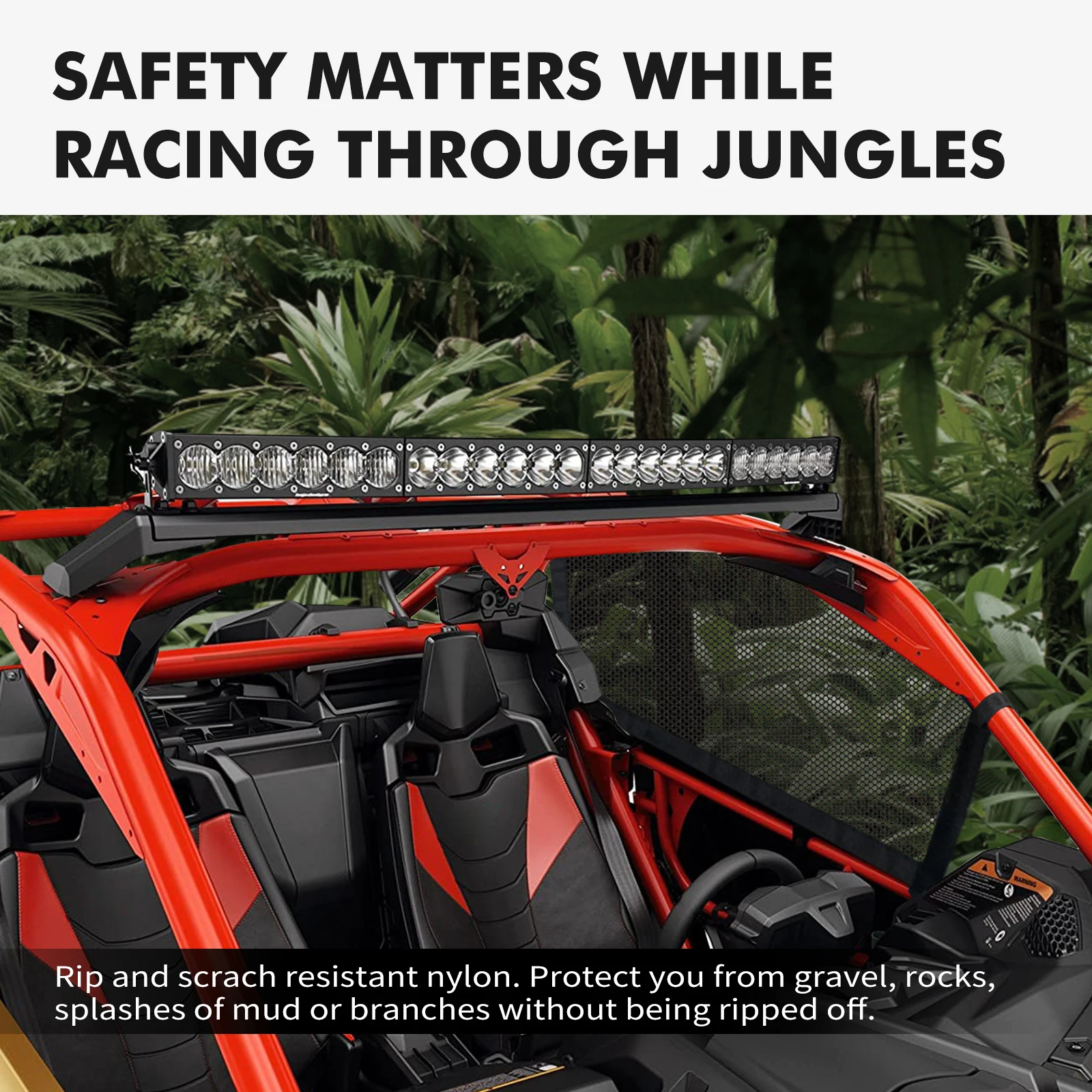 NICECNC UTV Neues Fensternetz 2 Stück für Can-Am Maverick X3 R 4x4 XRS Max RR DS Turbo DPS 2017 2018 2019 2020 2021 2022 Zubehör – Detail 2