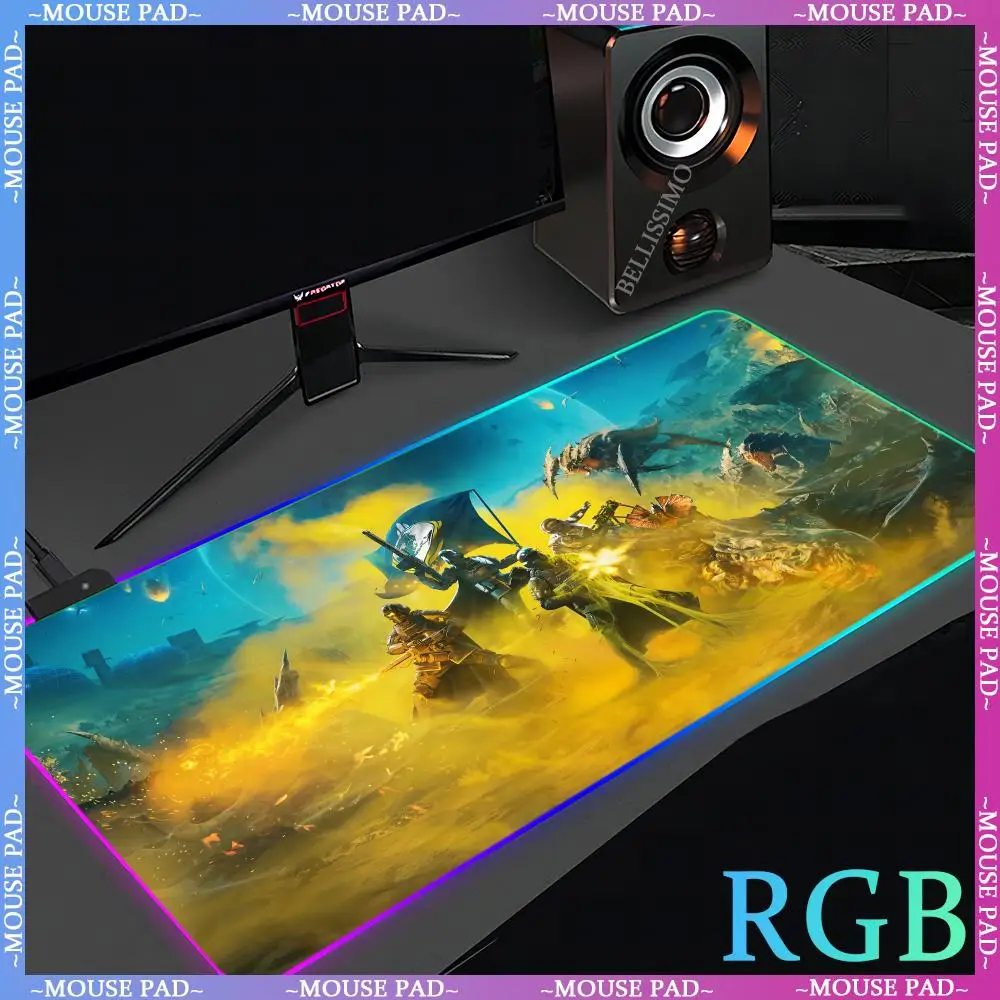 RGB Gaming Keyboard Accessory Pad Popular Shooter Game Hellstalkers 2 Non-slip Rubber Edge Luminous MousePad Game Pad for Laptop