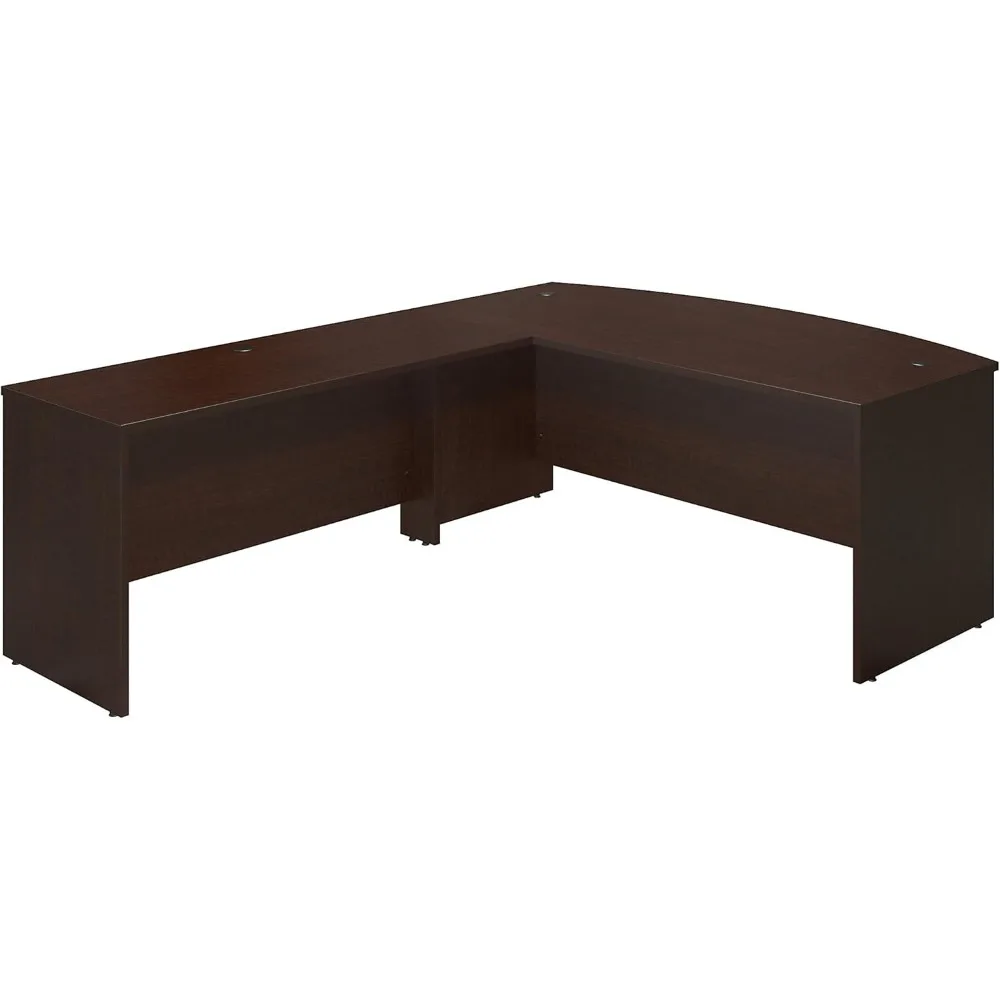 

Bush Series C Elite Bowfront Desk Shell 72" Wide x 36" Deep with 60" Return in Mocha Cherry Finish