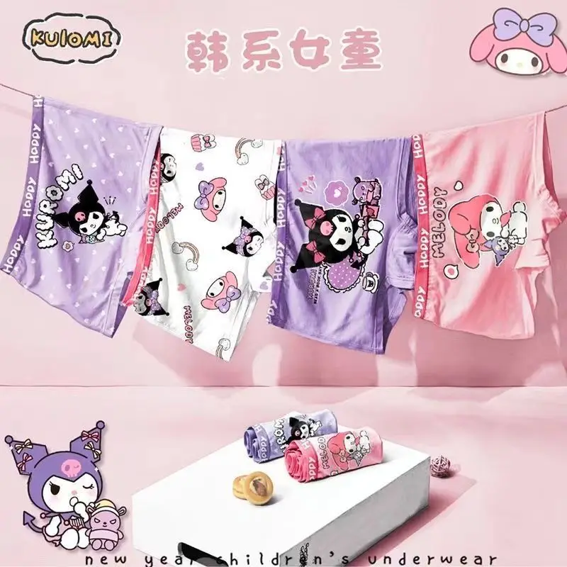 Sanrio Cinnamoroll Panties Kawaii Anime Kuromi Kids Clothes Girl Heart Cartoon Sweet Cute Babys Briefs Cotton Toys for Gifts