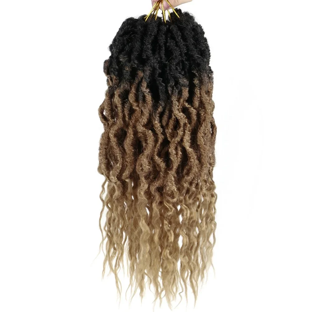 Synthetic Faux Locs Mermaid African Style Crochet Hair with 16/24 Inch Extended Wig Braid for Women