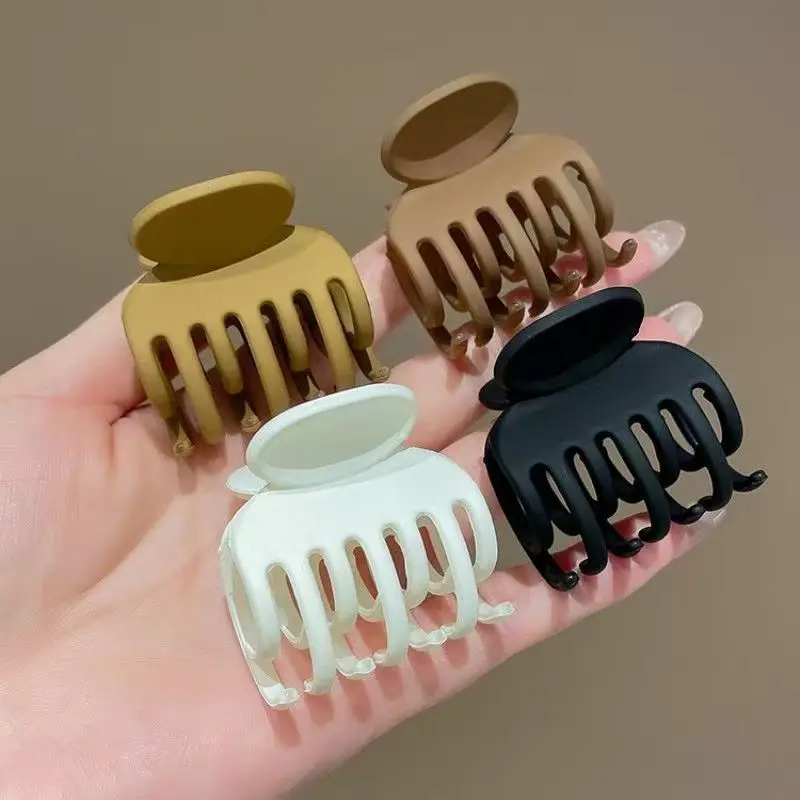 4 cm mittlere Haarklammer, rutschfest, Krabbenquadrat, zweireihig, Zähne, matte Krallenklammern für Frauen und Mädchen, starker Halter, Haar-Accessoires