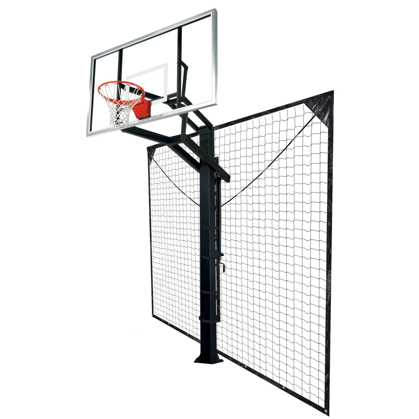 

Foldable Ball Nets Catcher for Square Poles 12FT X 10FT Basketball Hoop Return Accessories UV-Resistant Training Equipment