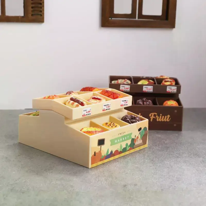 Soporte de exhibición de supermercado de simulación para casa de muñecas, estante para frutas y verduras, modelo de muebles para decoración de casa de muñecas, accesorios para casa de muñecas, 1/12