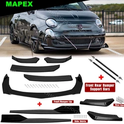 For Fiat 500 Front Rear Bumper Lip Spoiler Splitter Body Kit Side Skirt