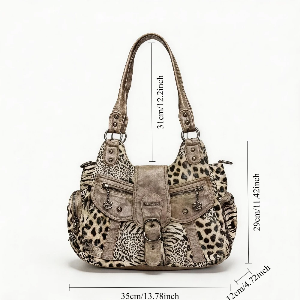 Vintage Maillard vintage Y2K shoulder bag, large capacity street spicy girl crossbody handbag