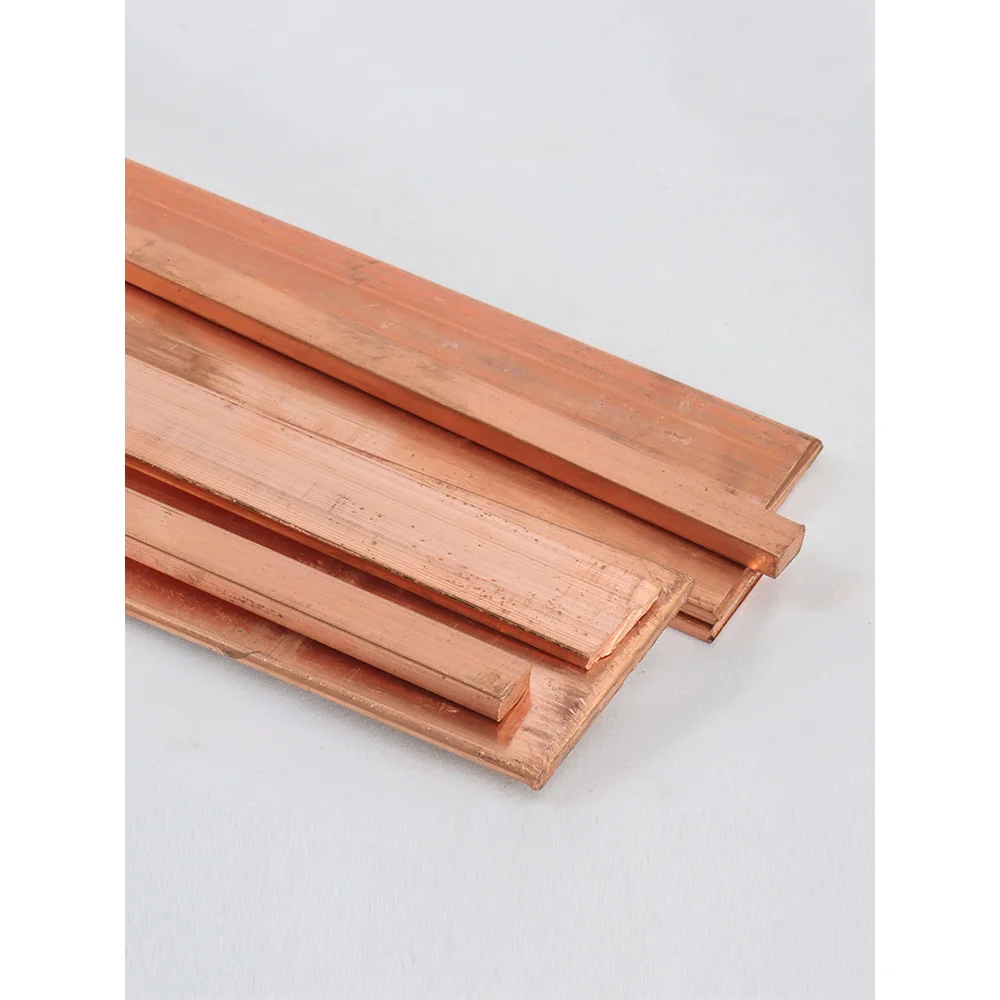 T2 Red Copper Flat Bar Plate Strip Thick 0.05/0.1-20mm Pure Copper Rectangular Solid Metal Sheet Width 15/20/25mm Length 500mm