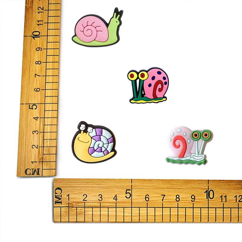 Hot Sale 1Pcs Cute Animal Snails Shoe Charms Pin Buckle For Croc Accessoires DIY Decorations Kids X-mas Gifts