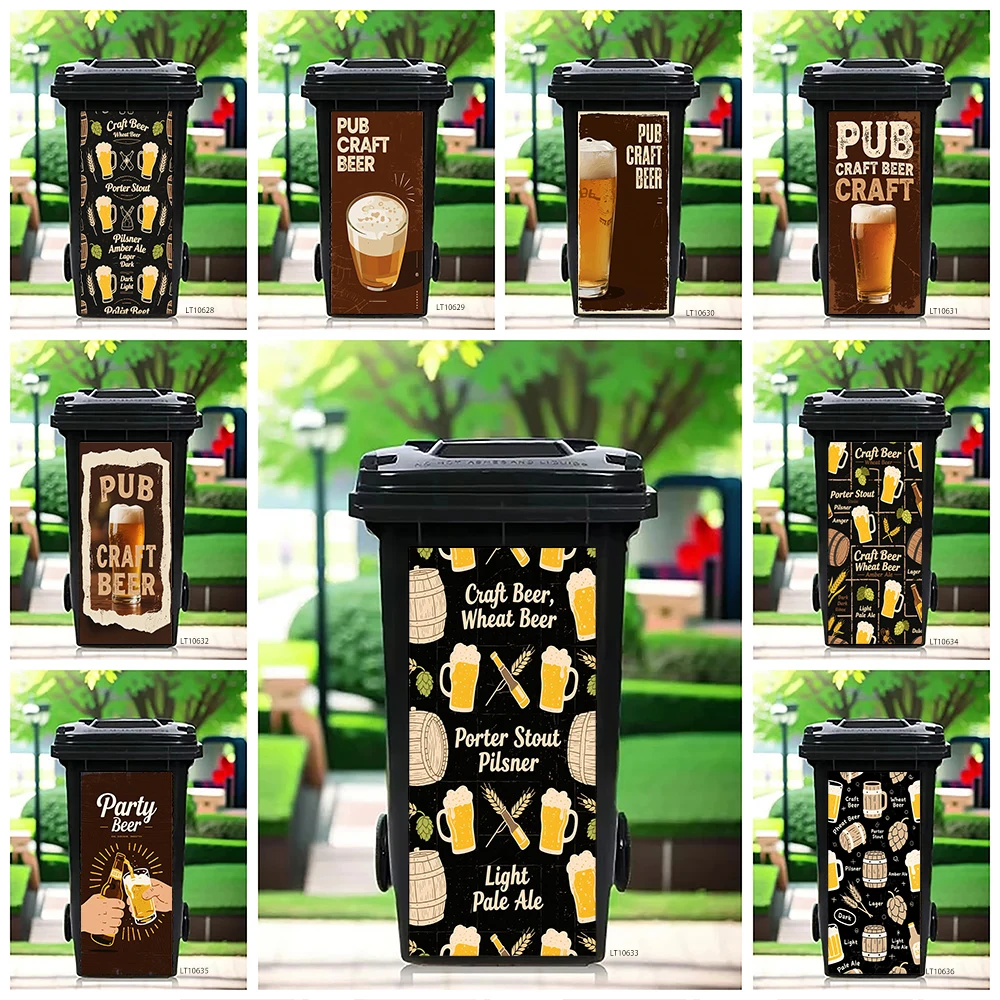 

Modern Geometric Abstract Trash Can Sticker, 3D Faceted Design Waterproof Removable Outdoor Garbage Bin Decor