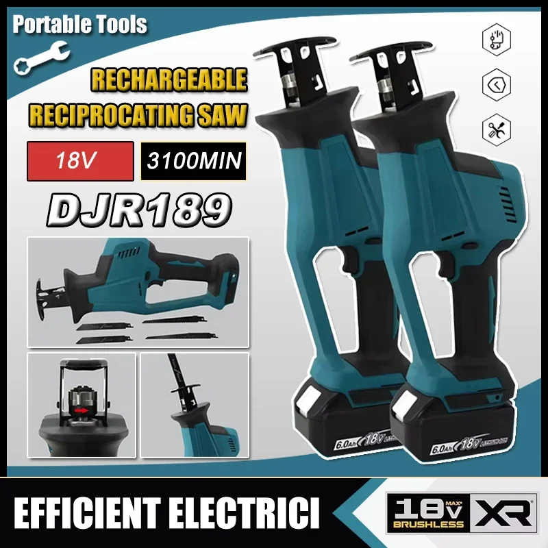 

DJR189 Cordless Electric Reciprocating Saw Brushless Wood Metal Cutting Saw Portable Saw Power Tool For Makita 18V Battery