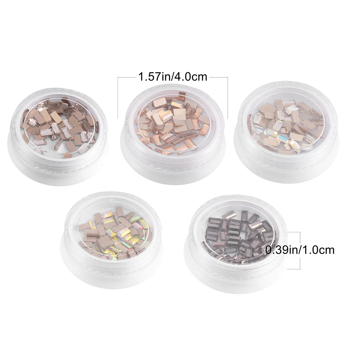 1 Torebka Kreatywnych, Wielokolorowych, Prostokątnych Cyrkonii do Paznokci, Naklejki do Dekoracji Paznokci DIY, Ozdoby do Manicure, Cyrkonie do Manicure, Naklejki do Manicure