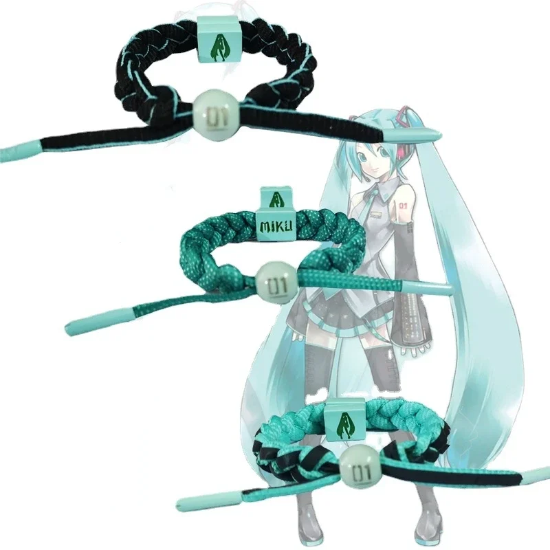 Anime Hatsune Miku Kawaii Bracelet Hand-woven Theme Bracelet Peripheral Couple Accessories Holiday Gifts Cosplay Hatsune toys