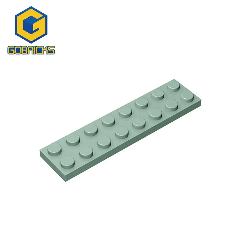 Gobricks 10Pcs MOC Parts 3034 Plate 2 x 8 Compatible Bricks DIY Assmble Building Blocks Particle Kids Puzzle Brain Birthday Gift