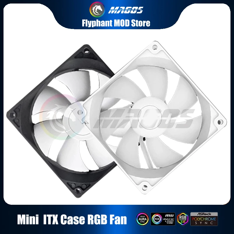 Mini ITX Case ARGB Fan 8cm 9cm Match Water / Air Cooling  Radiator Fan 8025 9225 Cooler Motherboard 5V SYNC + 4Pin PWM