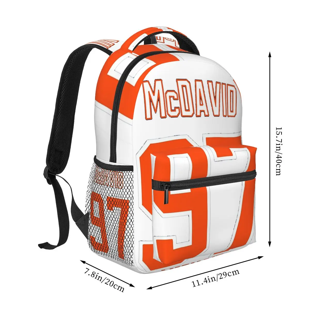 Connor McDavid 97 For Edmonton Oilers Fans Backpack Student Boys Girls BookBag School Bag Laptop Shoulder Bags for Men Women