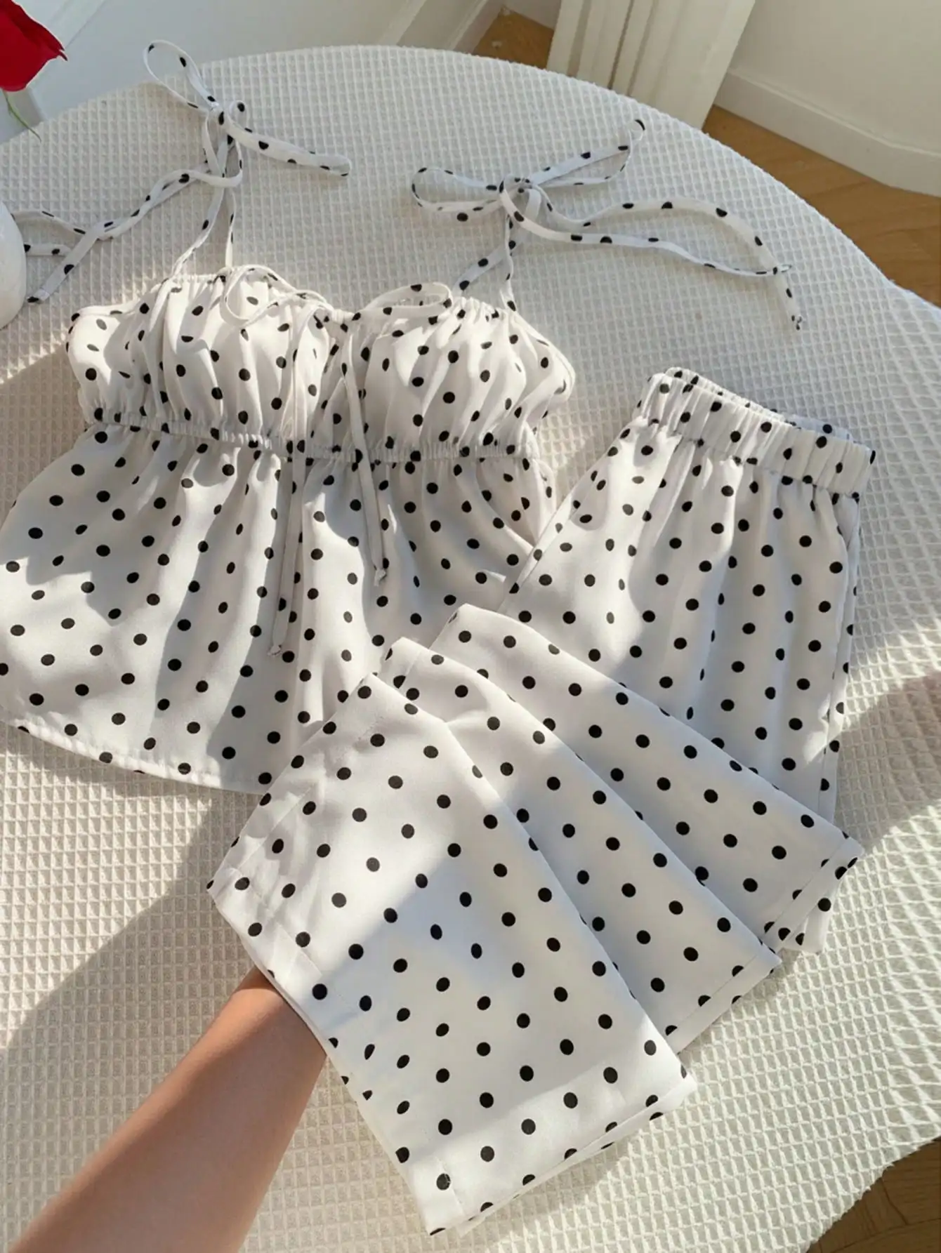 

Women's Polka Dot Print Camisole And Pants 2 Piece Set Casual Summer Outfit