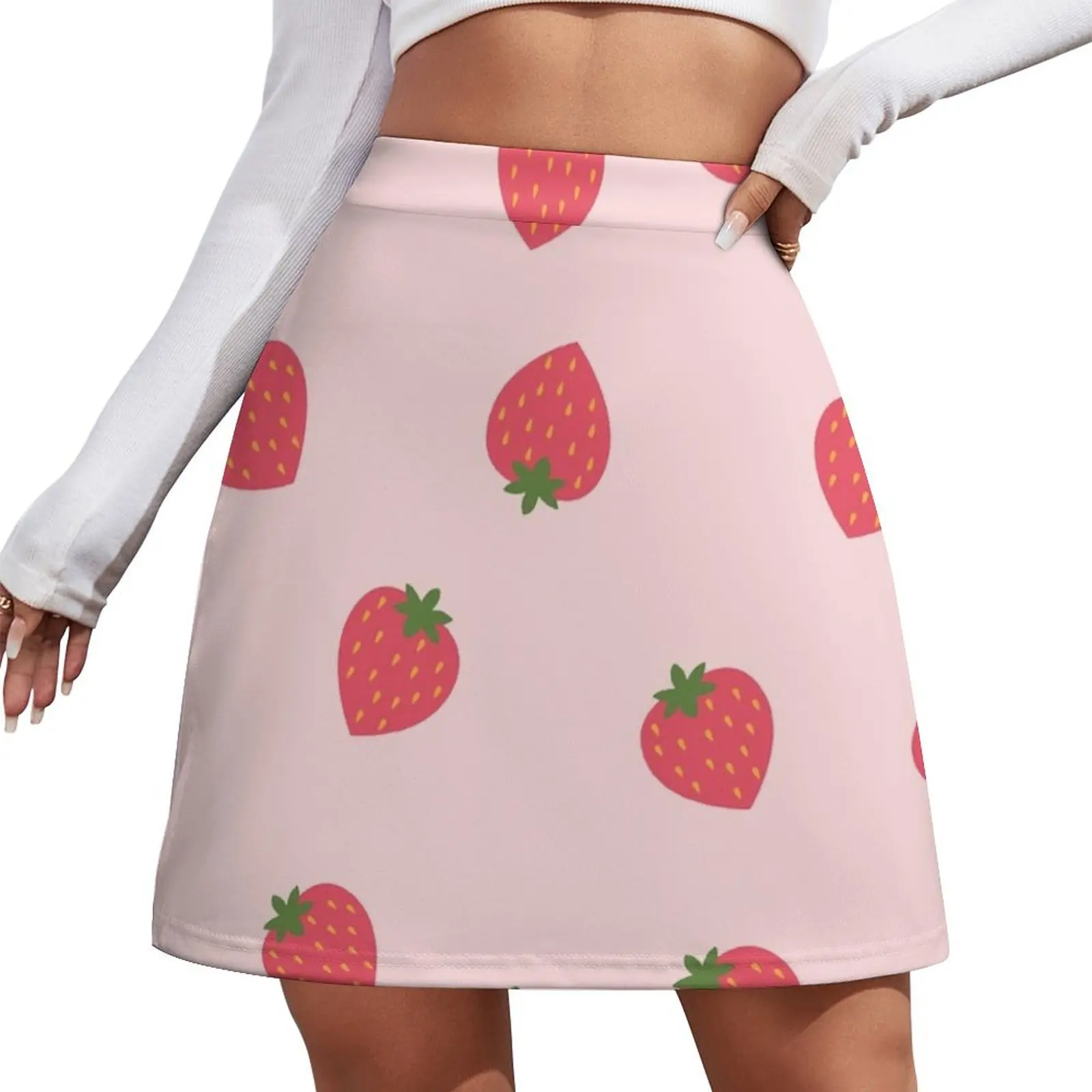 

Strawberry fields Mini Skirt novelty in clothes luxury women's skirt clothes for woman skirts for women
