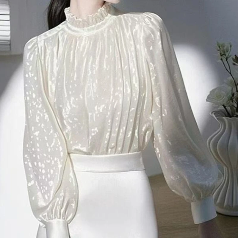 

Women Clothing Spring Autumn Unique Beautiful High-end Ladies Small Fragrance Blouse Female Paired Shirt TT1168