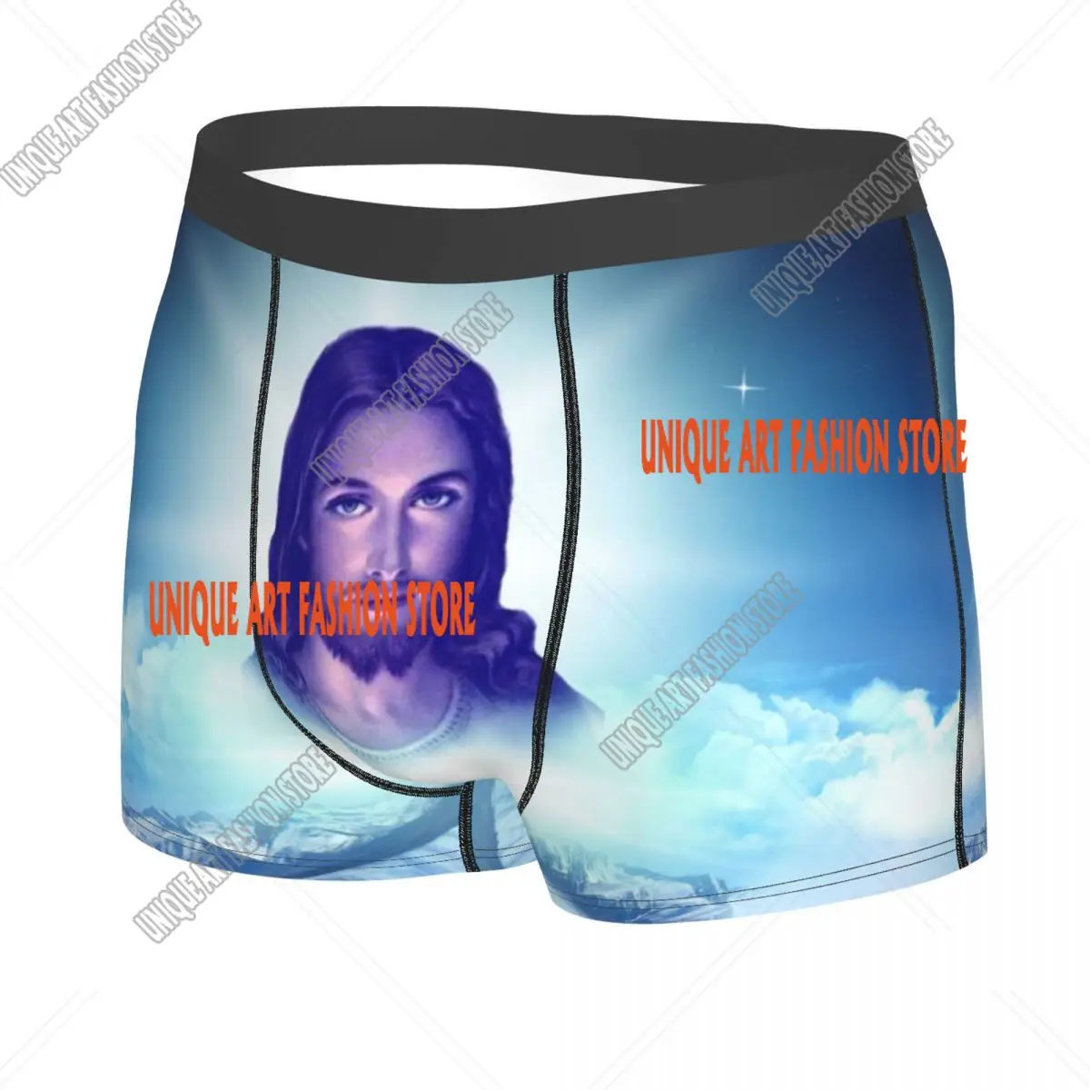 Benutzerdefinierte Retter Jesus Christus Unterwäsche Männer Atmungsaktive Christian Gott Boxer Briefs Shorts Höschen Weiche Unterhose Für Homme