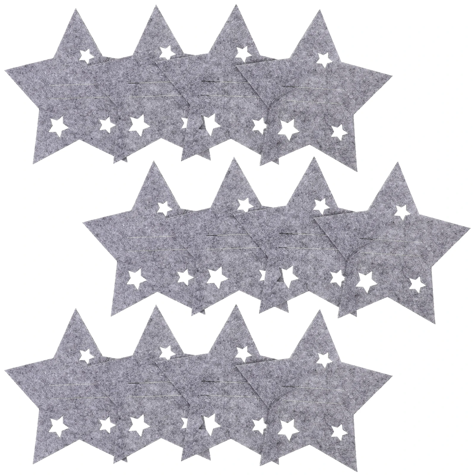

12Pcs Xmas Silverware Bags Felt Grey Star Shape Utensil Pouches Christmas Dinner Party Cutlery Holders For Tableware Storage
