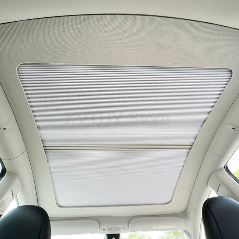 For Tesla Model Y Magnetic Retractable Sunshade Curtain Anti-UV Sun Shade Roof Shield Visor for Automobile Rear Sunroof Skylight