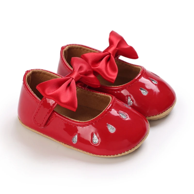 New Fashion Newborn Red Baby Shoes Non-slip Cloth Bottom Shoes For Girls Elegant And Noble Leisure Baby First Walking Shoes