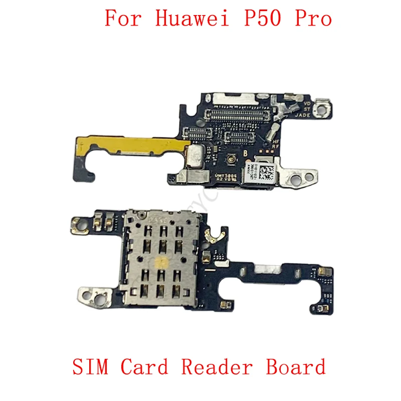 Sim Card Reader Holder Pins Tray Slot For Huawei P50 Pro Sim Card Reader Board Flex Cable Repair Parts