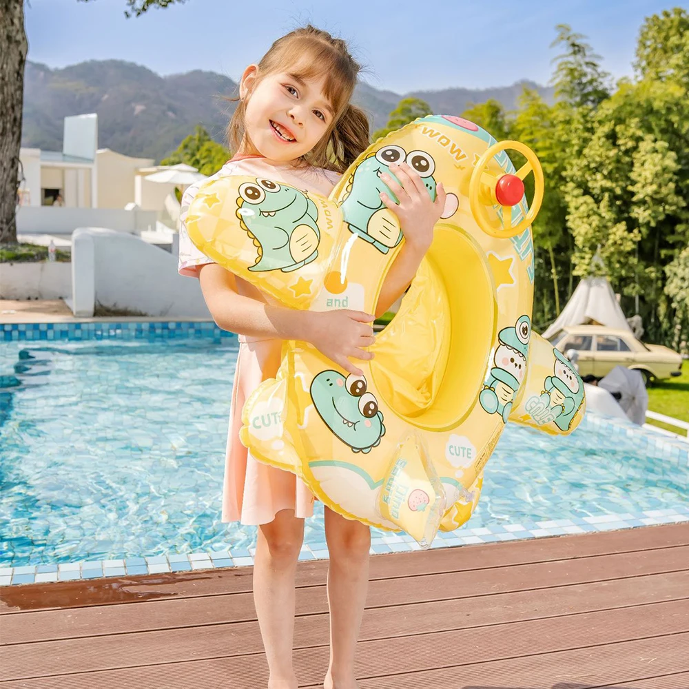 1Pc Airplane Swim Tube Inflatable Pool Float Outdoor Swimming Ring Seat Boat PVC Durable Relaxing Water Floating Chair