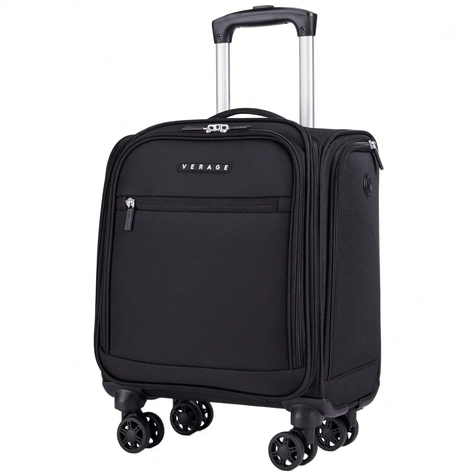 Underseat Carry On Luggage with 360° Spinner Wheels, Lightweight Rolling Small Suitcase Fits Under Airplane Seat, Airline Approved Personal Item Luggage for Men Women, Short Flight, Weekend Overnight Travel