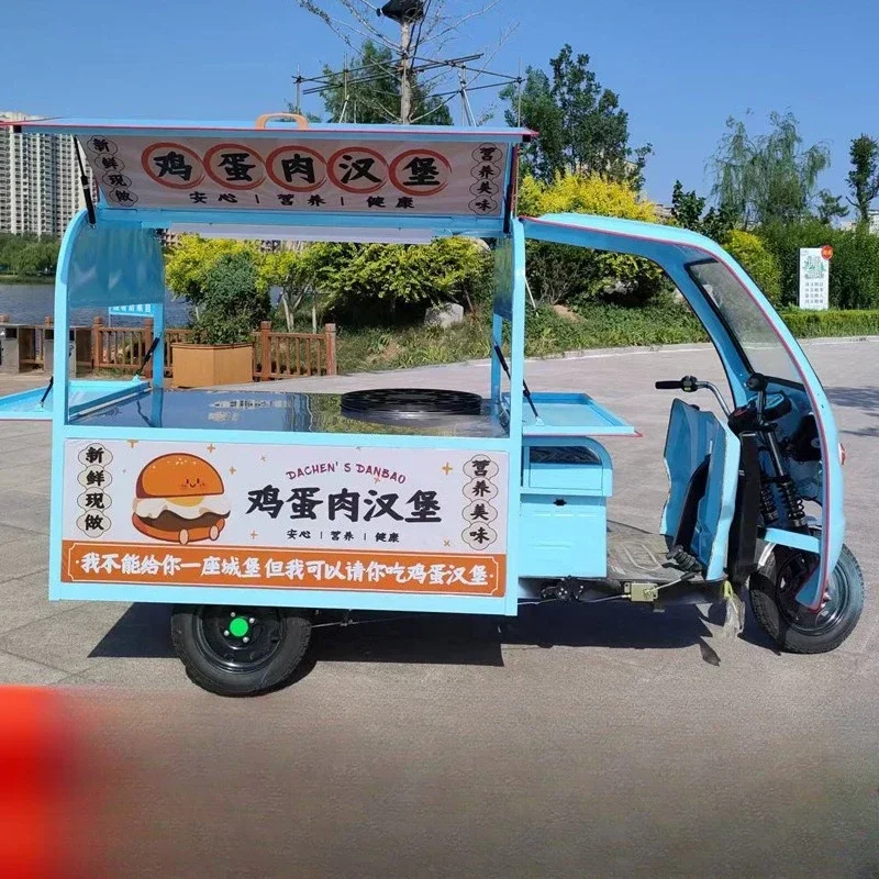Fast food truck multi-functional night market commercial, snack truck electric three wheels