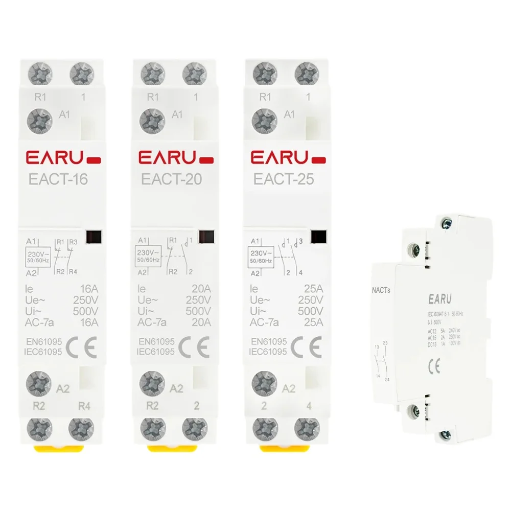 Modułowy stycznik AC do montażu na szynie DIN, 2P 16A 20A 25A 2NO 2NC 1NO 1NC AC220V AC230V 50/60Hz, do inteligentnego domu, domu, hotelu — zdjęcie 2