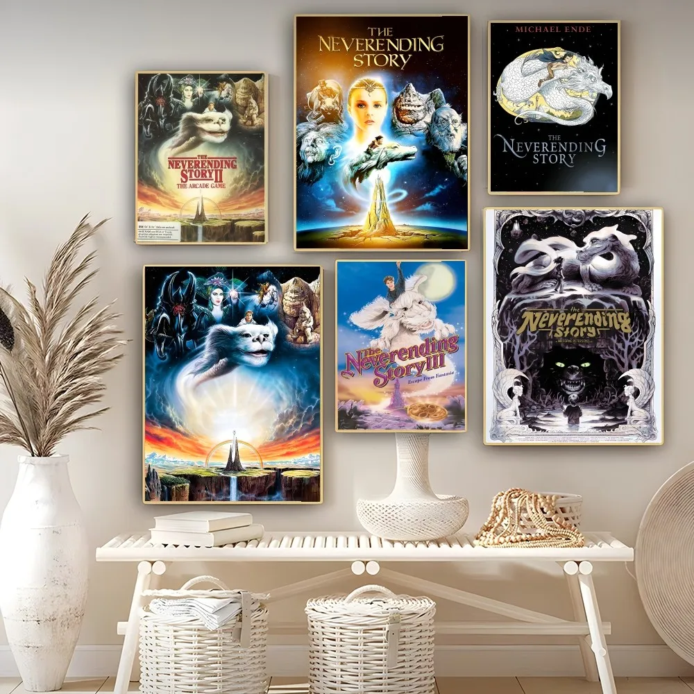 The NeverEnding Story  Whitepaper Poster Vintage Room Bar Cafe Decor Vintage Decorative Painting