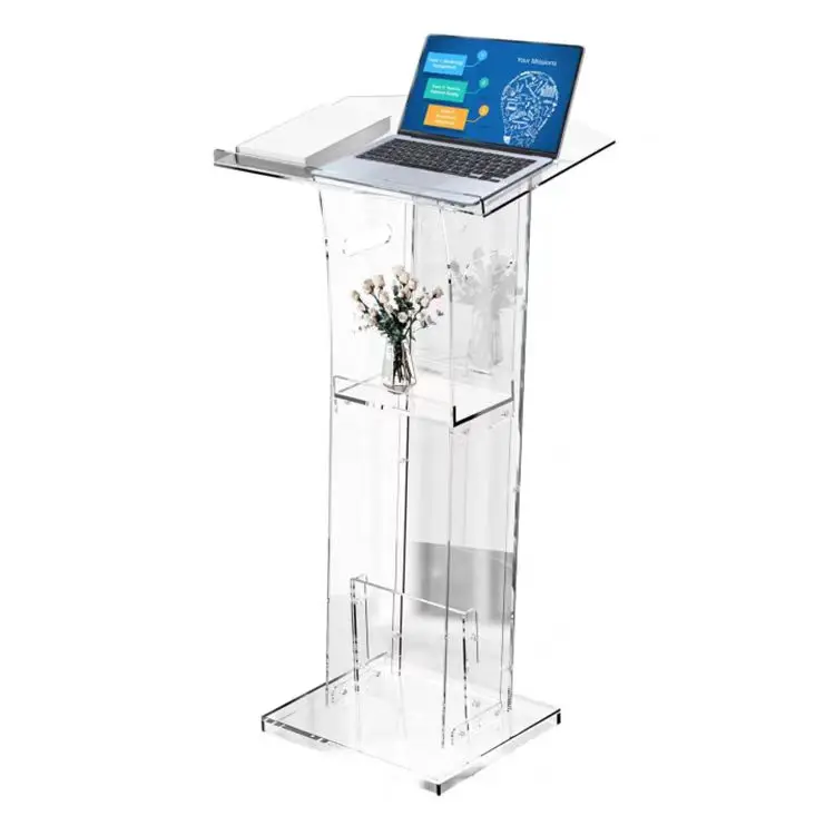 xg-Custom Transparent Acrylic Podium Platform Church Celebration Lecture Table Wedding Lecture@