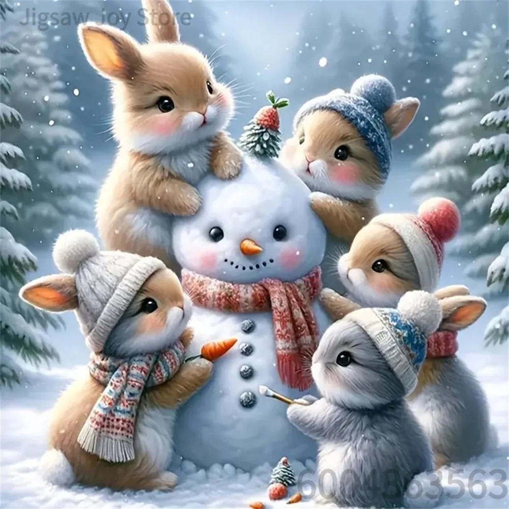 Adult Leisure Jigsaw Puzzle Gift, Oriental Ink Cat, Cute Winter Rabbits, Cosmic Kittens, Classic Art Cat, 500-2000Pcs
