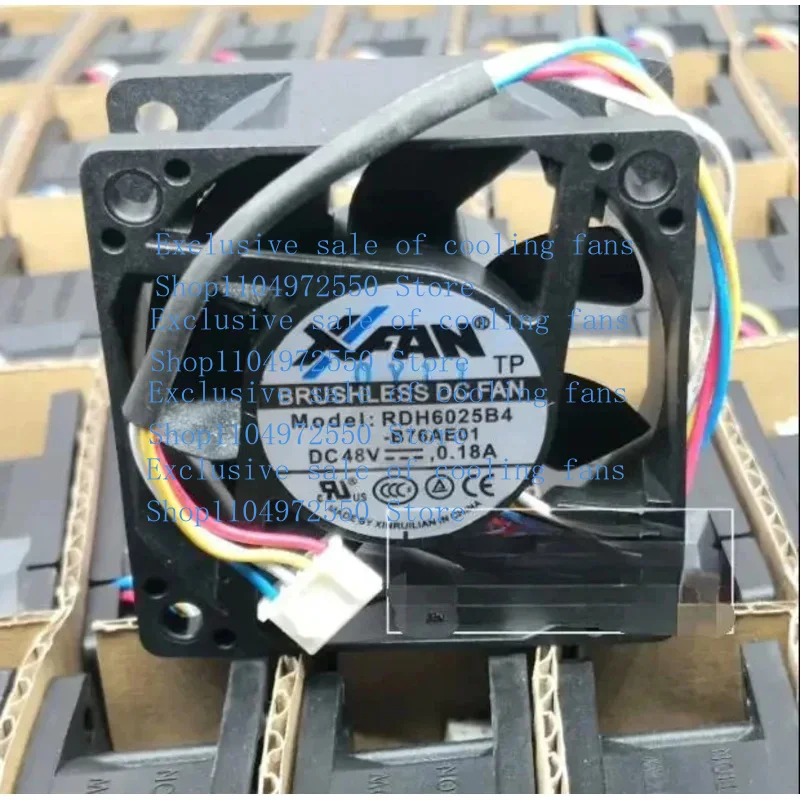 Для XFAN RDH6025B4 DC 48 В 0,18 А 60X60X25 мм 4-проводной охлаждающий вентилятор для сервера