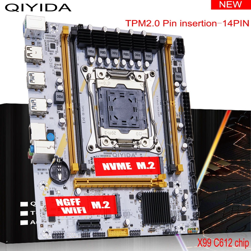 Placa mãe Qiyida X99 K9S (suporte ao TPM 2.0)