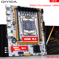 QIYIDA X99 Motherboard LGA2011-3 Slot SATA3.0 USB3.0 NVME M.2 NGFF WIFI Support DDR4 Memory and Xeon E5 V3 V4 Processor TPM14PIN