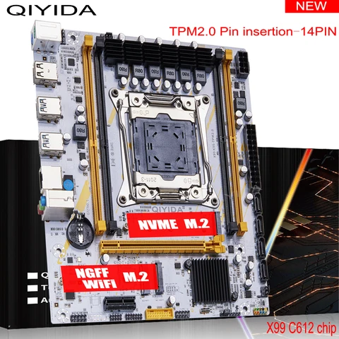QIYIDA X99 Motherboard LGA2011-3 Slot SATA3.0 USB3.0 NVME M.2 NGFF WIFI…