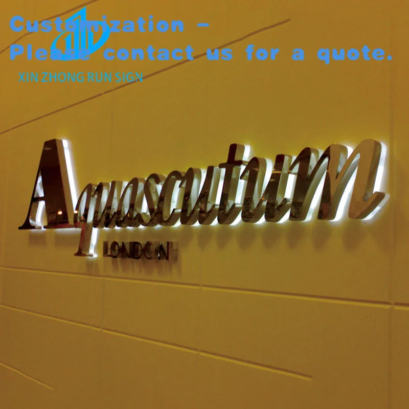 custom.Luxury Phone Holders with Flex LED Sign Metal Letters Shops & Buildings Wall-Mounted Stainless Steel Display