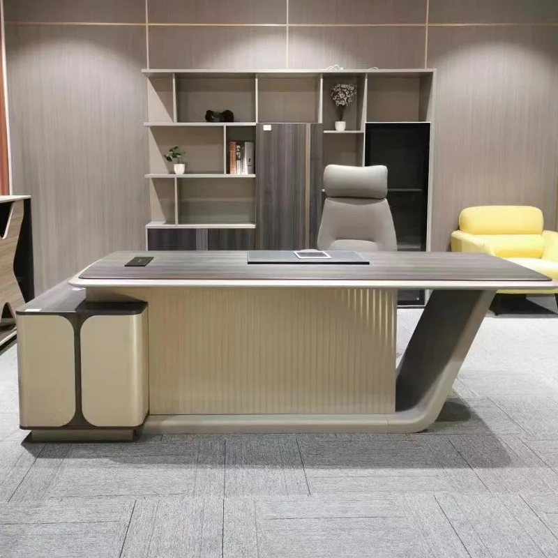

Simple Modern President Boss Desk Manager Desk and Chair Combination Chairperson's Office Furniture Painting Large Class Desk