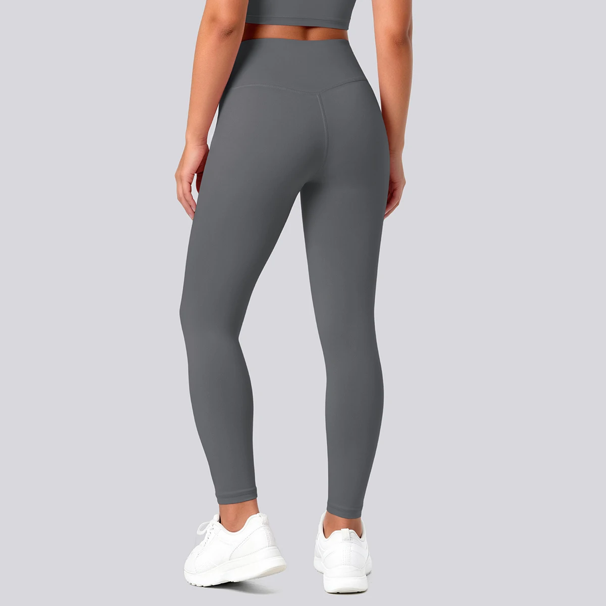 Hochtaillierte, schnelltrocknende Yoga-Hose für Damen, Fitness-, Lauf-, Rad- und Workout-Leggings, einfarbige, formgebende Sport-Hose – Detail 33