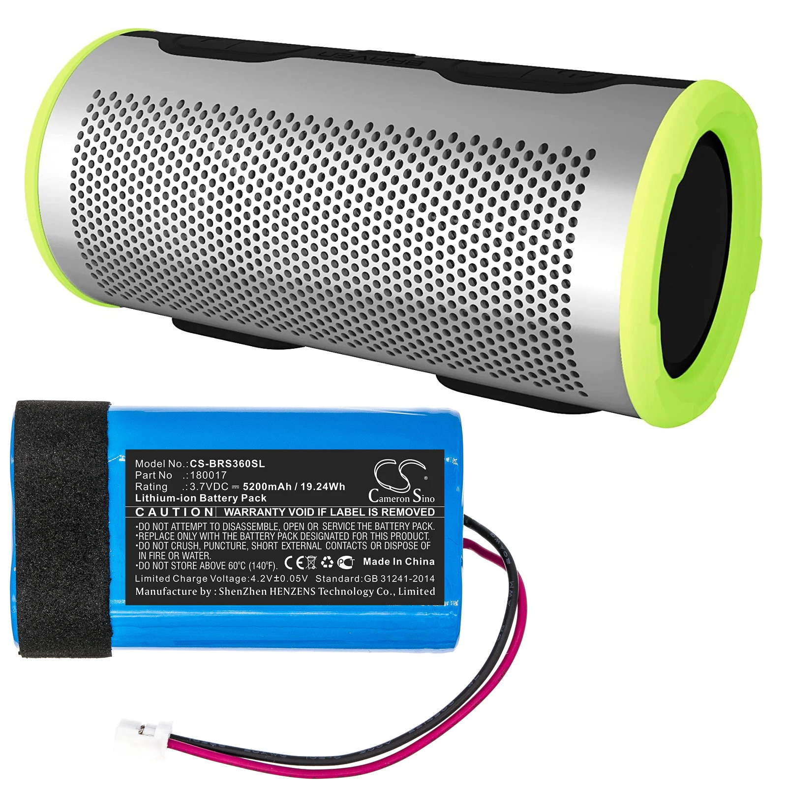 

100% NEW Cameron Sino 3.7V 5200mAh/6800mAh Battery 180017 for Braven Stryde 360 +TOOL
