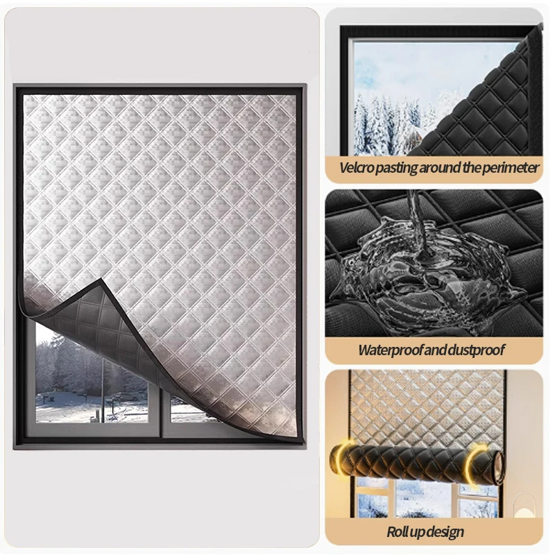 Curtains for winter warmth and windproof, fully sealed, window insulation film, insulated curtains, door curtains, cold proof